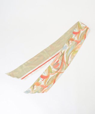 23区 Ratti  ペインティング柄 ロングスカーフ オレンジ系6