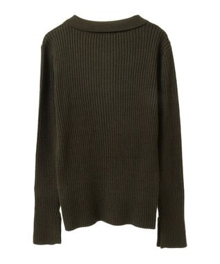 CRAFT STANDARD BOUTIQUE 襟付きニットコンパクトカーディガン Green