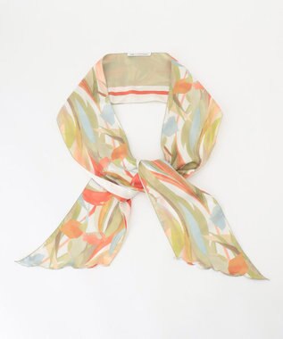 23区 Ratti  ペインティング柄 ロングスカーフ オレンジ系6