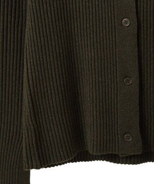 CRAFT STANDARD BOUTIQUE 襟付きニットコンパクトカーディガン Green