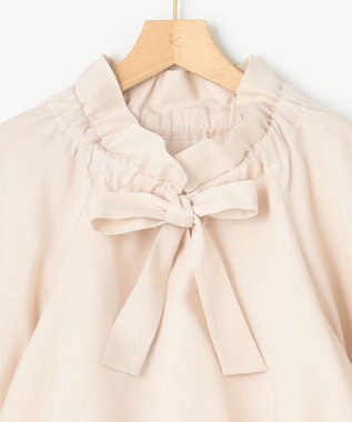 組曲  ギャザーリボン バルーンブラウス グレージュ系