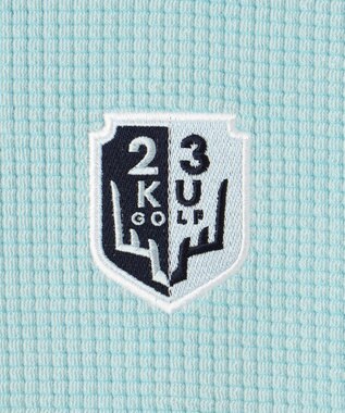 23区GOLF 冬の定番トップス【MEN】【吸湿発熱】グランサーモワッフル モックネックシャツ スカイブルー系