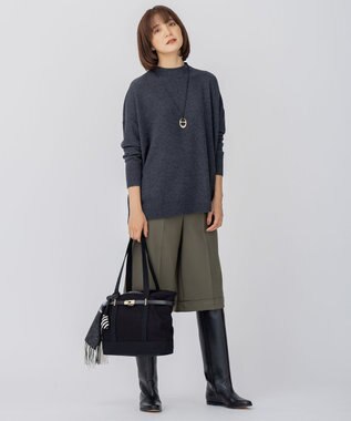 23区 チャーム付き キャンバス トートバッグ ブラック系