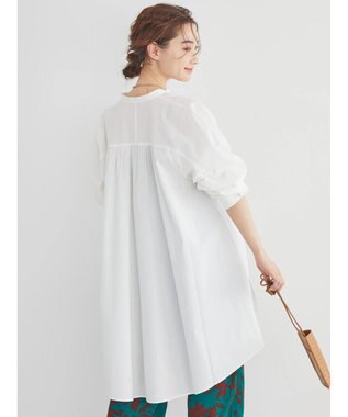 AMERICAN HOLIC ラグランＷポケットオーバーシャツチュニック Off White