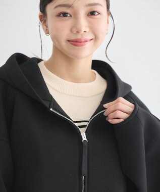 earth music&ecology フーディーダンボールジップブルゾン Black