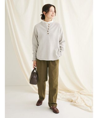 CRAFT STANDARD BOUTIQUE 綿ピーチ綺麗シルエットパンツ Khaki