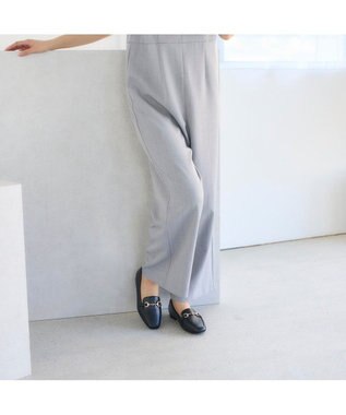 MODE ET JACOMO <noyau>スクエアトゥビット付きヒールローファー ブラック