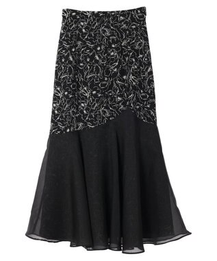earth music&ecology 切替フラワースカート Black