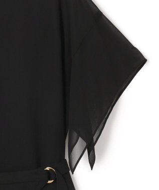 23区 S 【APPLAUDIR】シフォンジョーゼット コンビドレス ブラック系