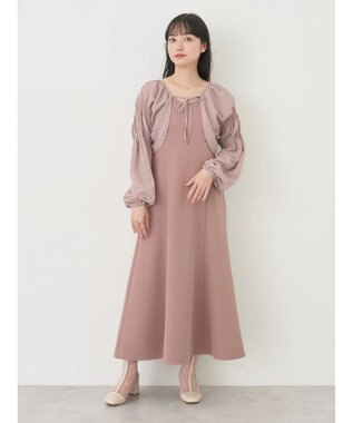 earth music&ecology ＳＥＴ２点ボレロ＋キャミワンピース Dark Pink