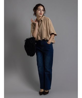 Te chichi ピーチショートシャツ キャメル