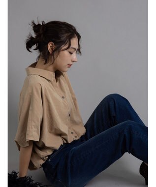 Te chichi ピーチショートシャツ キャメル