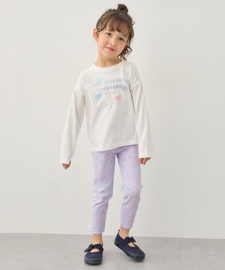 ANY KIDS 【綿100%】ロゴプリント 長袖Tシャツ オフホワイト