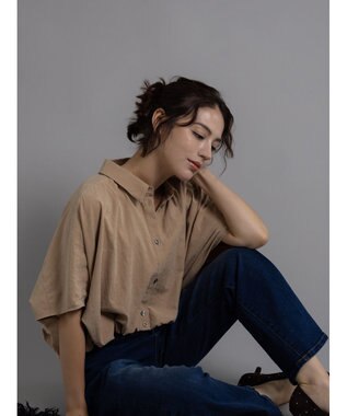 Te chichi ピーチショートシャツ キャメル