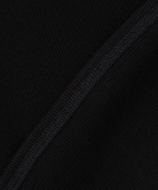 ICB 【洗える】【OUR WACOAL コラボ】カップイン スクエアネックロングTシャツ ブラック系