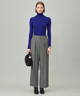 ICB L 【新色追加】エクストラファインメリノリブ タートルネックプルオーバー ロイヤルブルー系