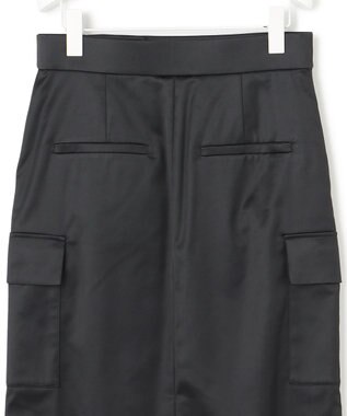 ICB 【洗える】 ハイマルチストレッチサテン スカート ブラック系