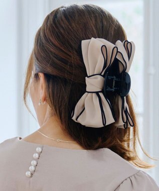 Tiaclasse パイピングリボンバンスクリップ オフホワイト