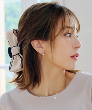 Tiaclasse パイピングリボンバンスクリップ オフホワイト