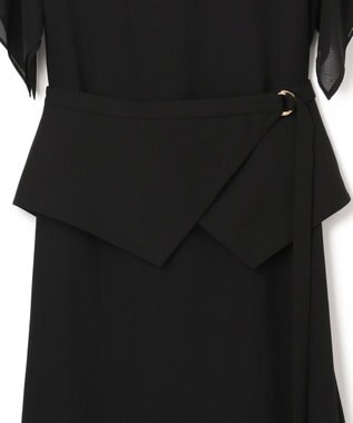 23区 S 【APPLAUDIR】シフォンジョーゼット コンビドレス ブラック系