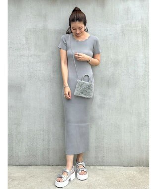 Green Parks リブニットワンピース Gray