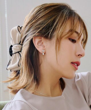 Tiaclasse パイピングリボンバンスクリップ オフホワイト