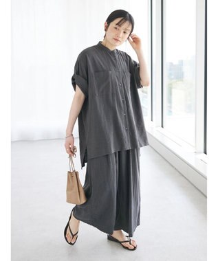 CRAFT STANDARD BOUTIQUE 【キナリノ別注】リネンレーヨンワイドパンツ Charcoal Gray