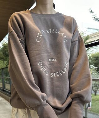 Green Parks サークル刺繍スウェット Brown