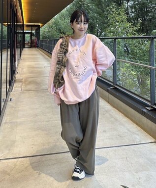 Green Parks サークル刺繍スウェット Pink