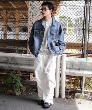 WEGO 【ユニセックス着用ITEM】BIGデニムジャケット デニム淡加工色