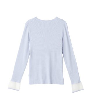 YECCA VECCA 袖口シアーリブニット Sax