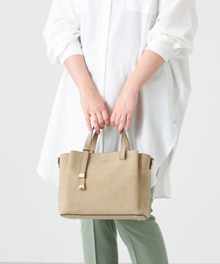 LA BAGAGERIE 【MONICA】ボウタイリボンハンドバッグ ライトベージュ