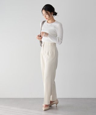 YECCA VECCA 袖口シアーリブニット Off White