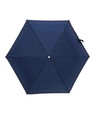MOONBAT estaa 晴雨兼用 折りたたみ傘 リボンプリント 日傘 遮光 遮熱 UV ディープブルー