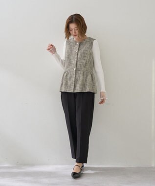 YECCA VECCA 袖口シアーリブニット Off White