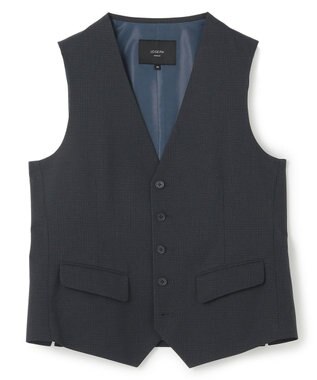 JOSEPH HOMME 新柄【洗える/ストレッチ/シワになりにくい/セットアップ対応可】クールドッツストレッチ ジレ ネイビー系