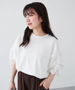 Green Parks ・ＥＬＥＮＣＡＲＥ　ＤＵＥ　ギャザースリーブＴＥＥ Off White