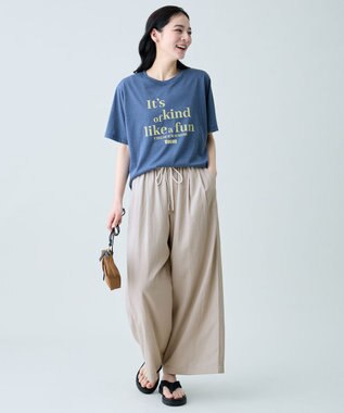 ANY シアーネップロゴＴシャツ ブルー