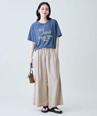 ANY シアーネップロゴＴシャツ ブルー