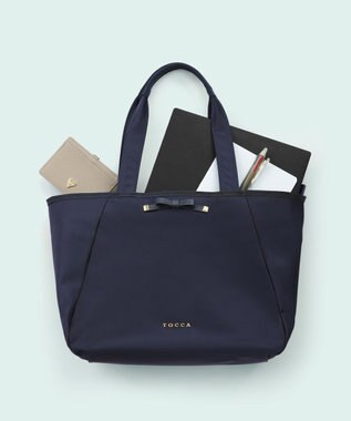 TOCCA 【A4サイズ対応・撥水】JOLIE KNOT NYLONTOTE トートバッグ ネイビー系
