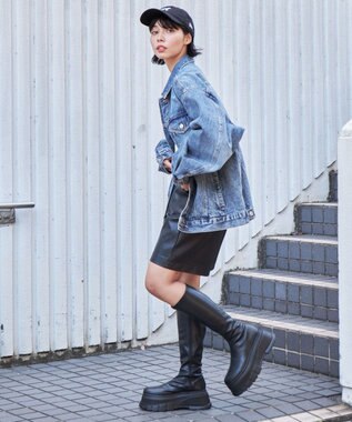 WEGO 【ユニセックス着用ITEM】BIGデニムジャケット デニム淡加工色