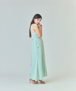 GRACE CONTINENTAL リネンタッチロングドレス ミント