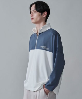 WEGO ドルマンポンチハーフZIPT（LS） ブルー