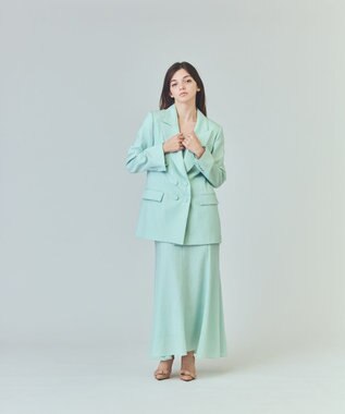 GRACE CONTINENTAL リネンタッチロングドレス ミント