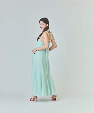 GRACE CONTINENTAL リネンタッチロングドレス ミント