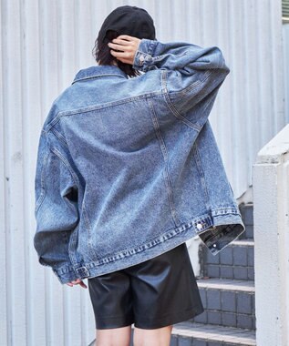 WEGO 【ユニセックス着用ITEM】BIGデニムジャケット デニム淡加工色