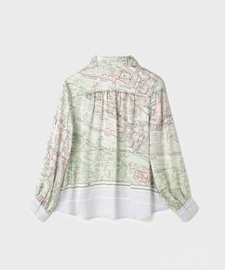 GRACE CONTINENTAL パリスカーフプリントブラウス グレー