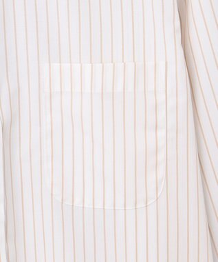 GOTAIRIKU 【形態安定】PREMIUMPLEATS_レギュラーカラー 通年ドレスシャツ（ボーダー） ダークブラウン系1