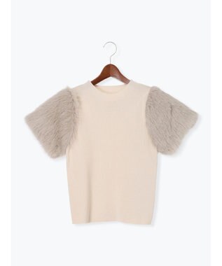 Te chichi スリーブファーニットプルオーバー《2025Autumn catalog item》 ベージュ
