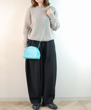 blancle シュリンクレザー ハーフサークルショルダー ロビンエッグブルー